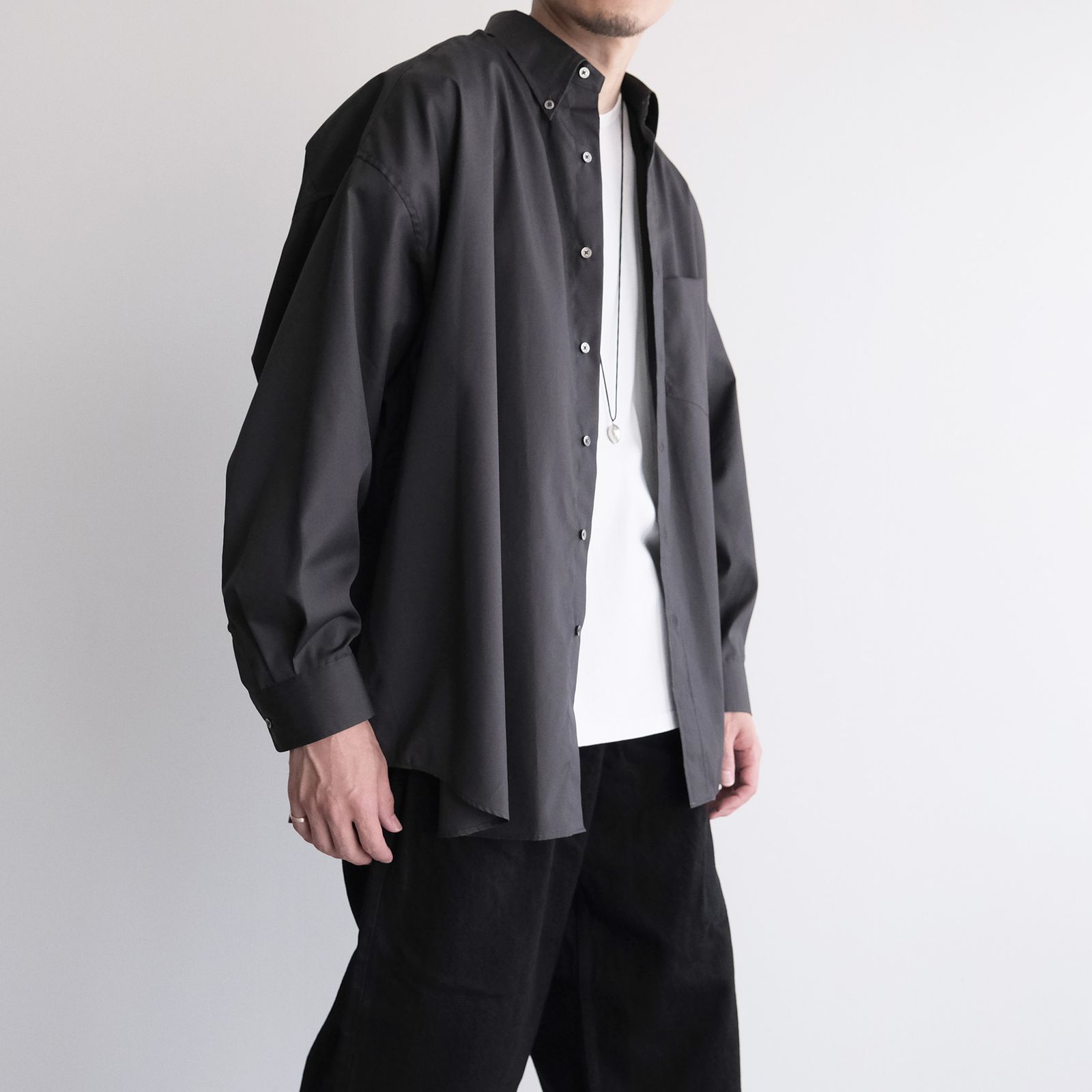 Easy Care Poplin L/S Oversized B.D Shirt -シャツ-（Gray / グレー）GM263-50620