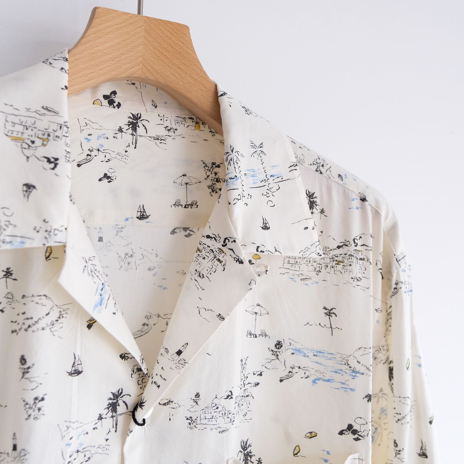 Cotton Rayon - Open Collar L/S Shirts -シャツ-（Ivory / アイボリー）