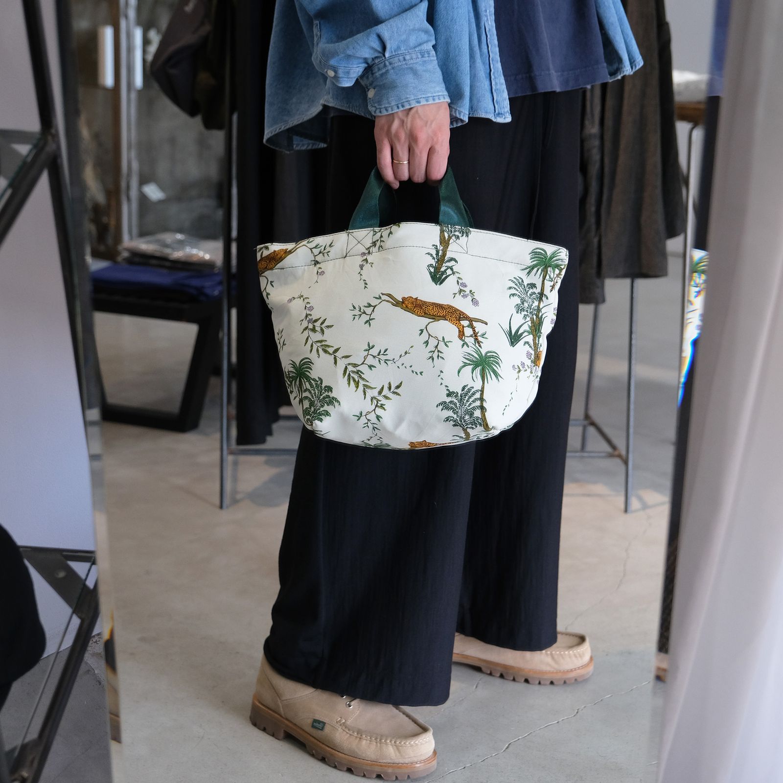 Vintage Tent Fabric W Printed Pattern Bag -バッグ-（jungle /ジャングル）