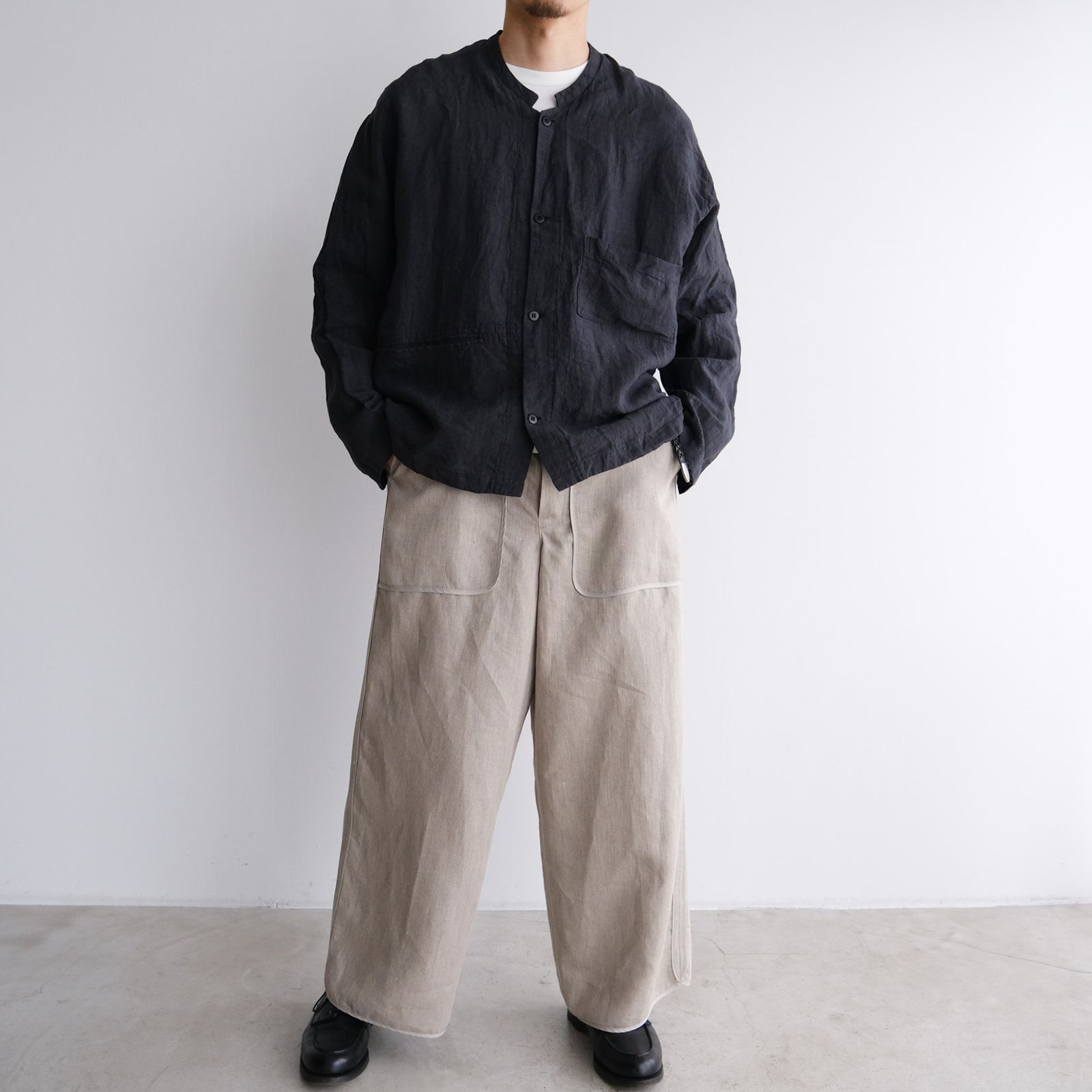 With Piping Linen Pants -パンツ-（Beige / ベージュ）