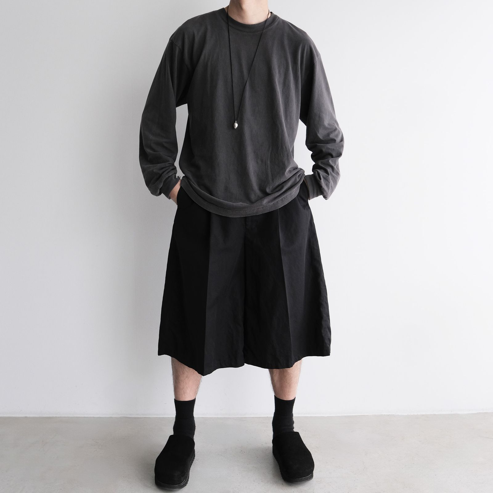 Cotton Washer Half Pants -ショーツ-（Black / ブラック）