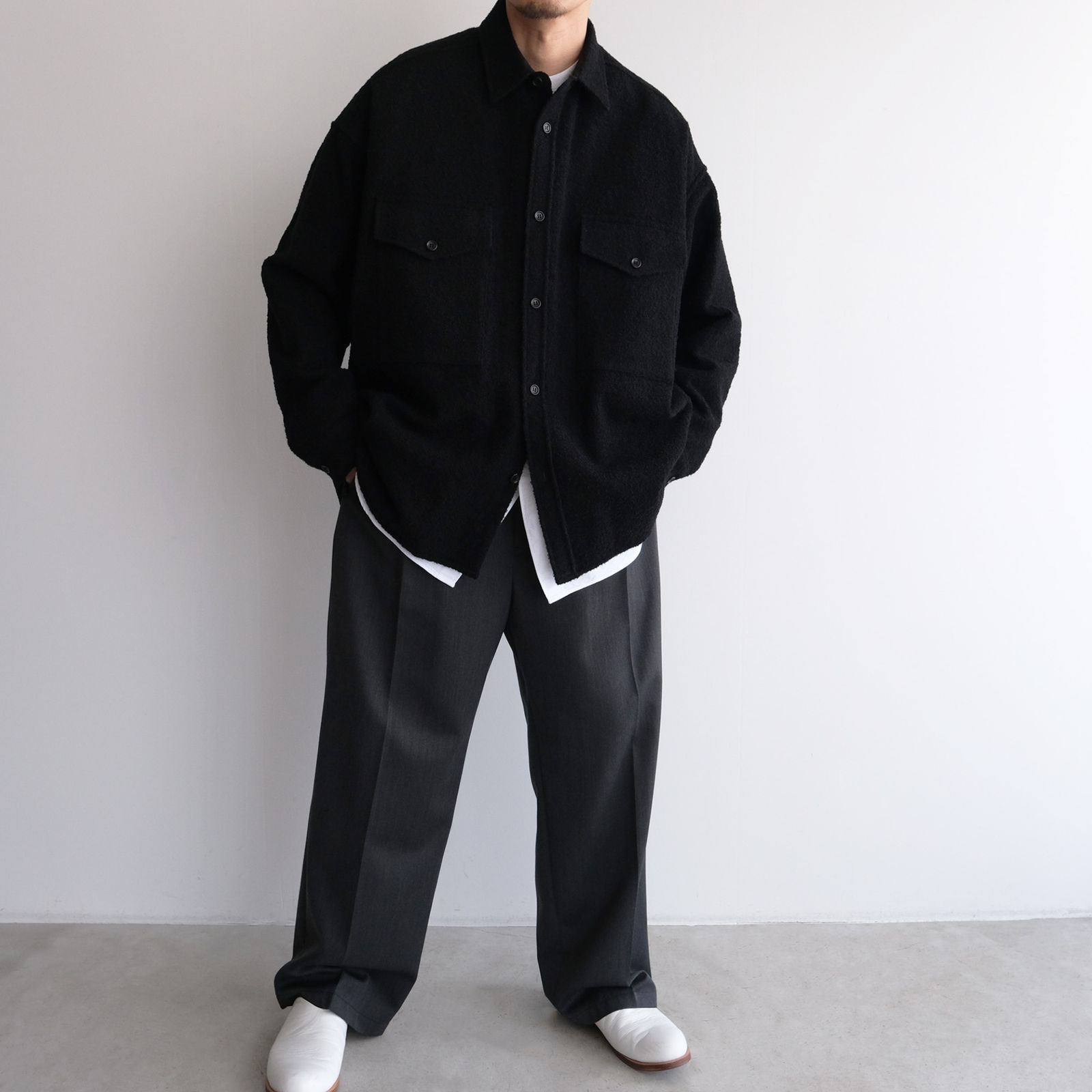 Graphpaper - Tri-Spin Loop CPO Shirt -ジャケット-（Black / ブラック） | STACK STORE