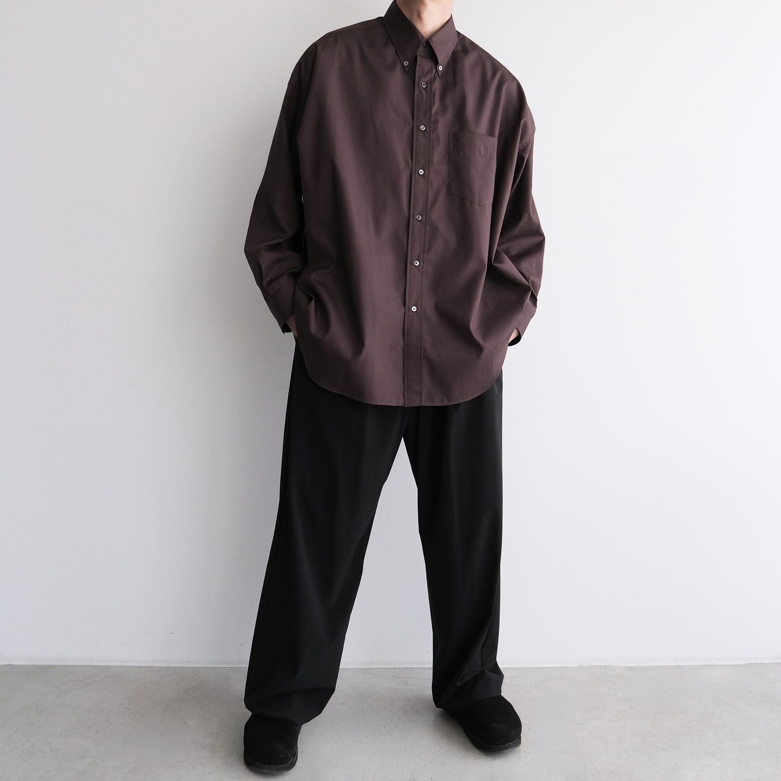 Easy Care Poplin L/S Oversized B.D Shirt -シャツ-（Brown / ブラウン）GM263-50620
