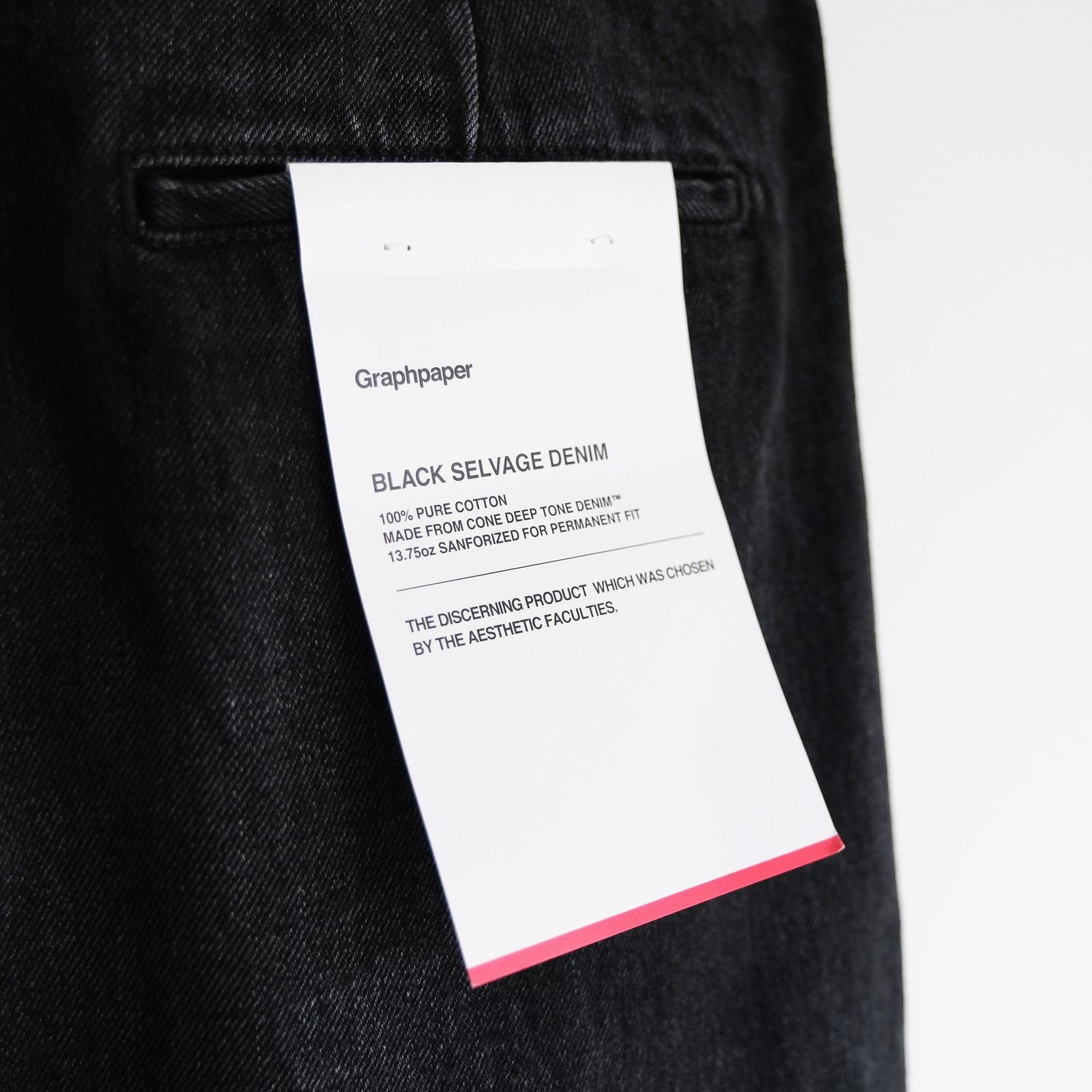 Selvage Denim Two Tuck Tapered Pants -パンツ-（Black Dark Fade / ブラックダークフェード）