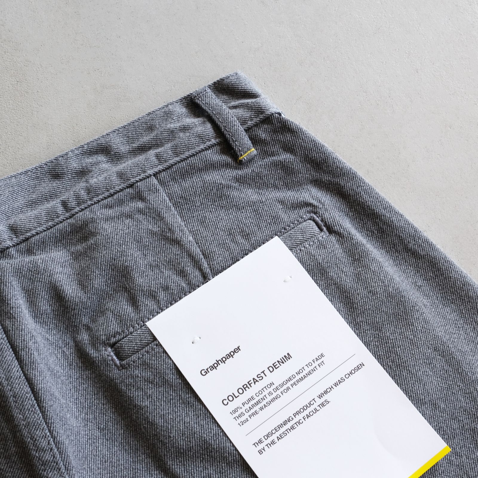 Graphpaper - Colorfast Denim Two Tuck Pants -パンツ-（Gray / グレー） | STACK STORE