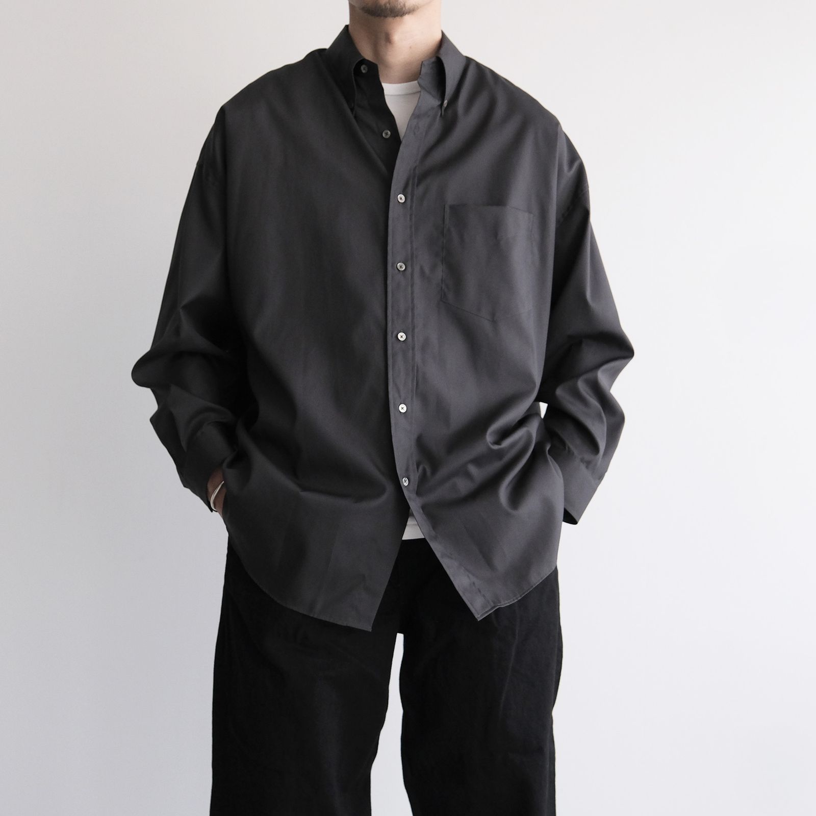 Easy Care Poplin L/S Oversized B.D Shirt -シャツ-（Gray / グレー）GM263-50620