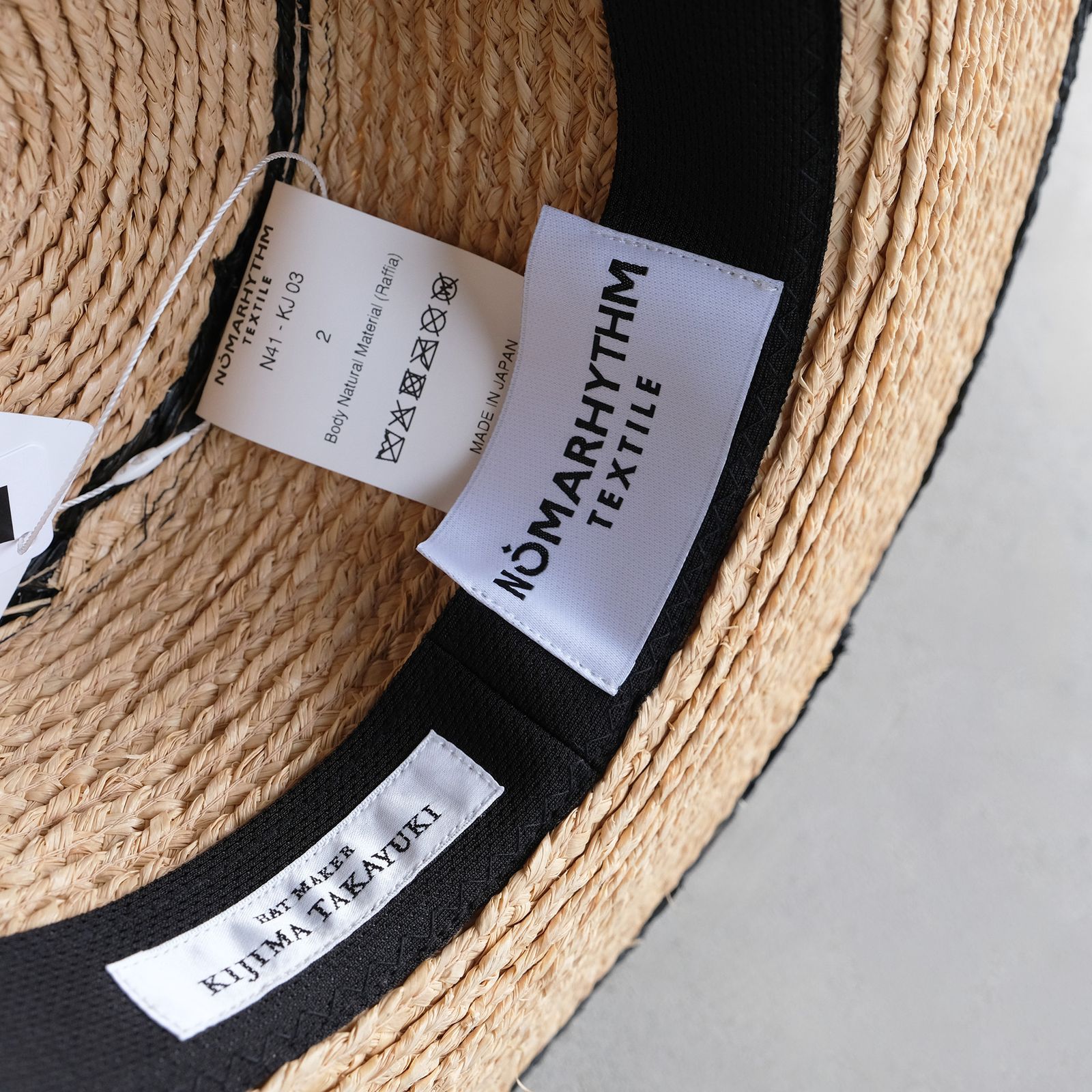 x Kijima Takayuki Raffia Trim Hat -ハット-（Natural x Black / ナチュラル×ブラック）
