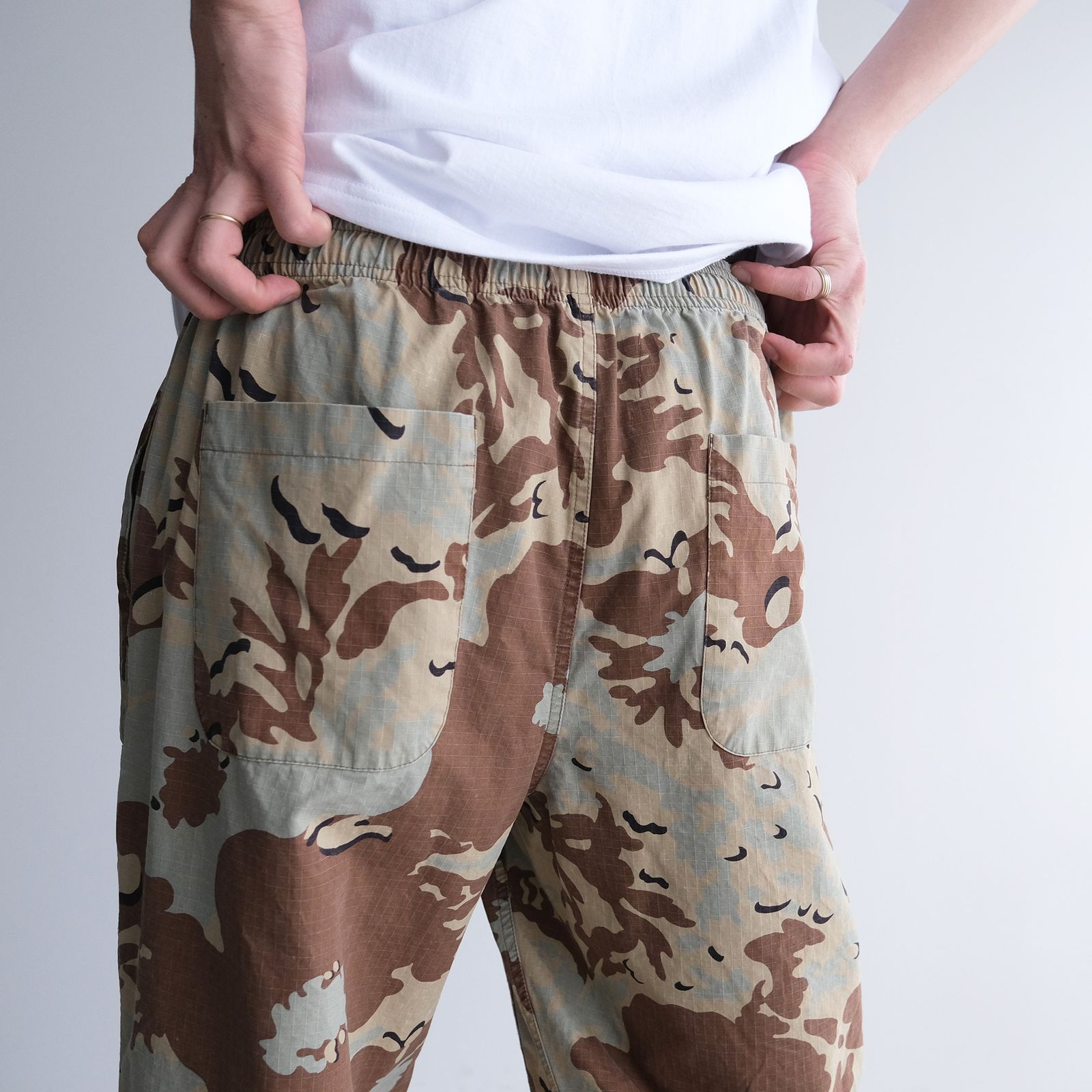 Camo Flower Double Knee Pants -パンツ-（Beige / ベージュ）