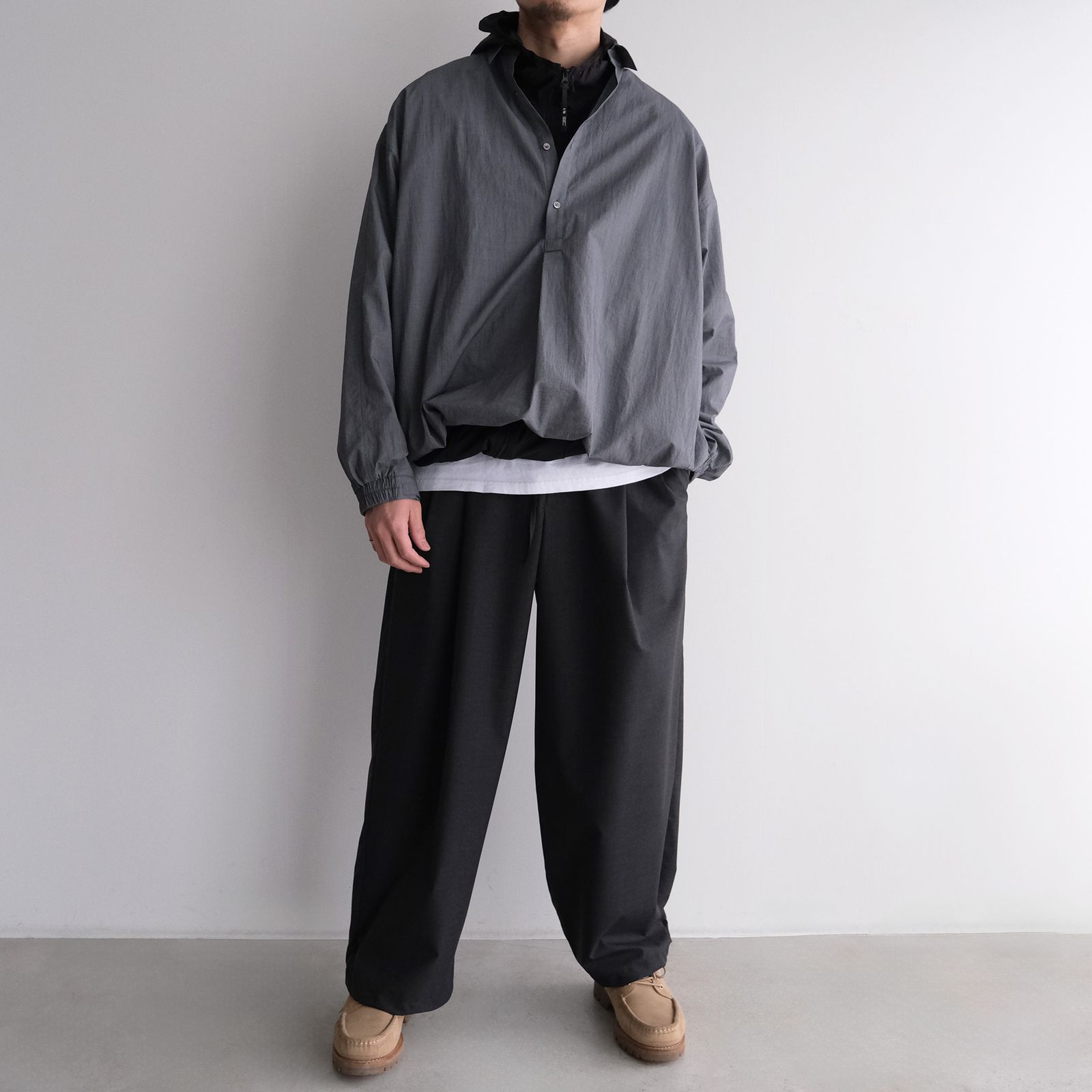 Seersucker Pullover Shirt -シャツ-（Gray / グレー）GU261-50445