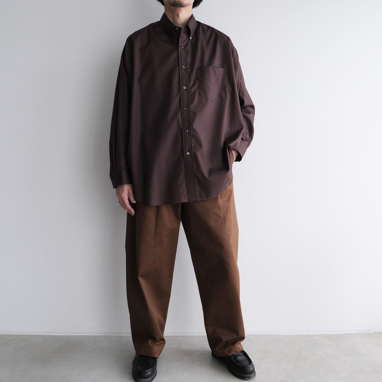 Easy Care Poplin L/S Oversized B.D Shirt -シャツ-（Brown / ブラウン）GM263-50620