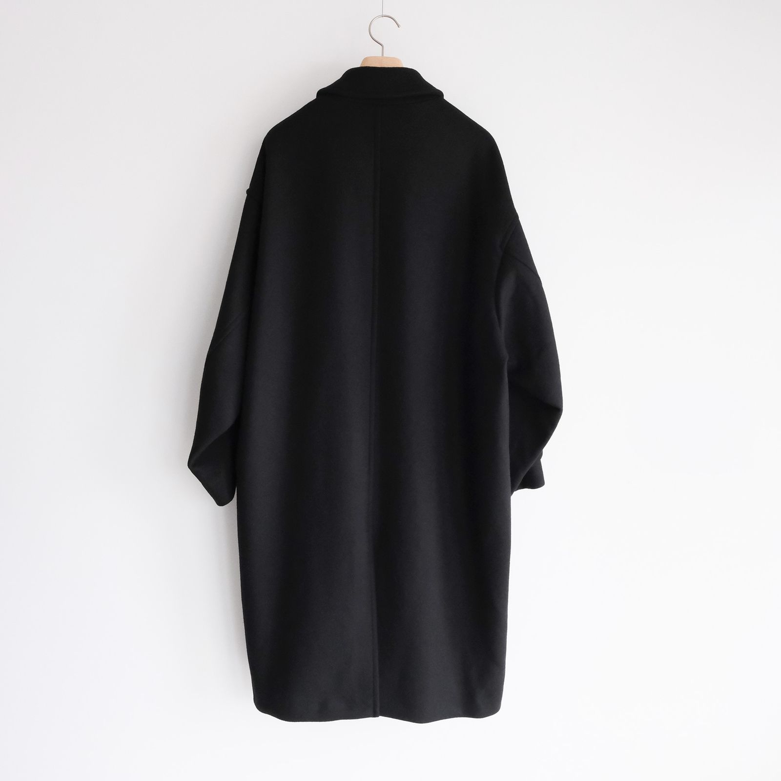 Light Melton Oversized Coat -コート-（Black / ブラック）GU263-10420B