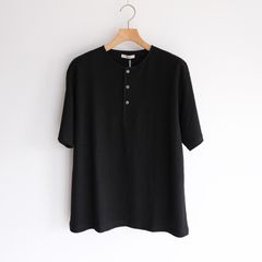 Linen 10oz Henry Neck Pullover -Tシャツ-（Black / ブラック）