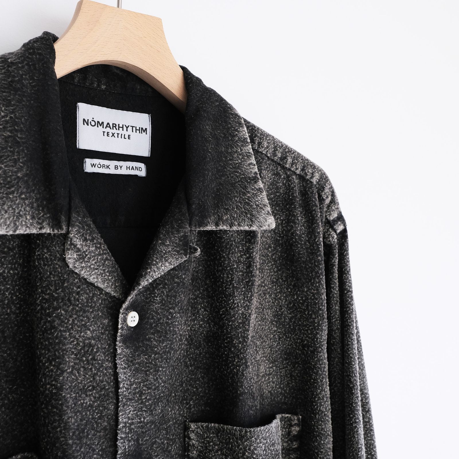 Hand Dye Flannel Shirt -シャツ-（Black / ブラック）