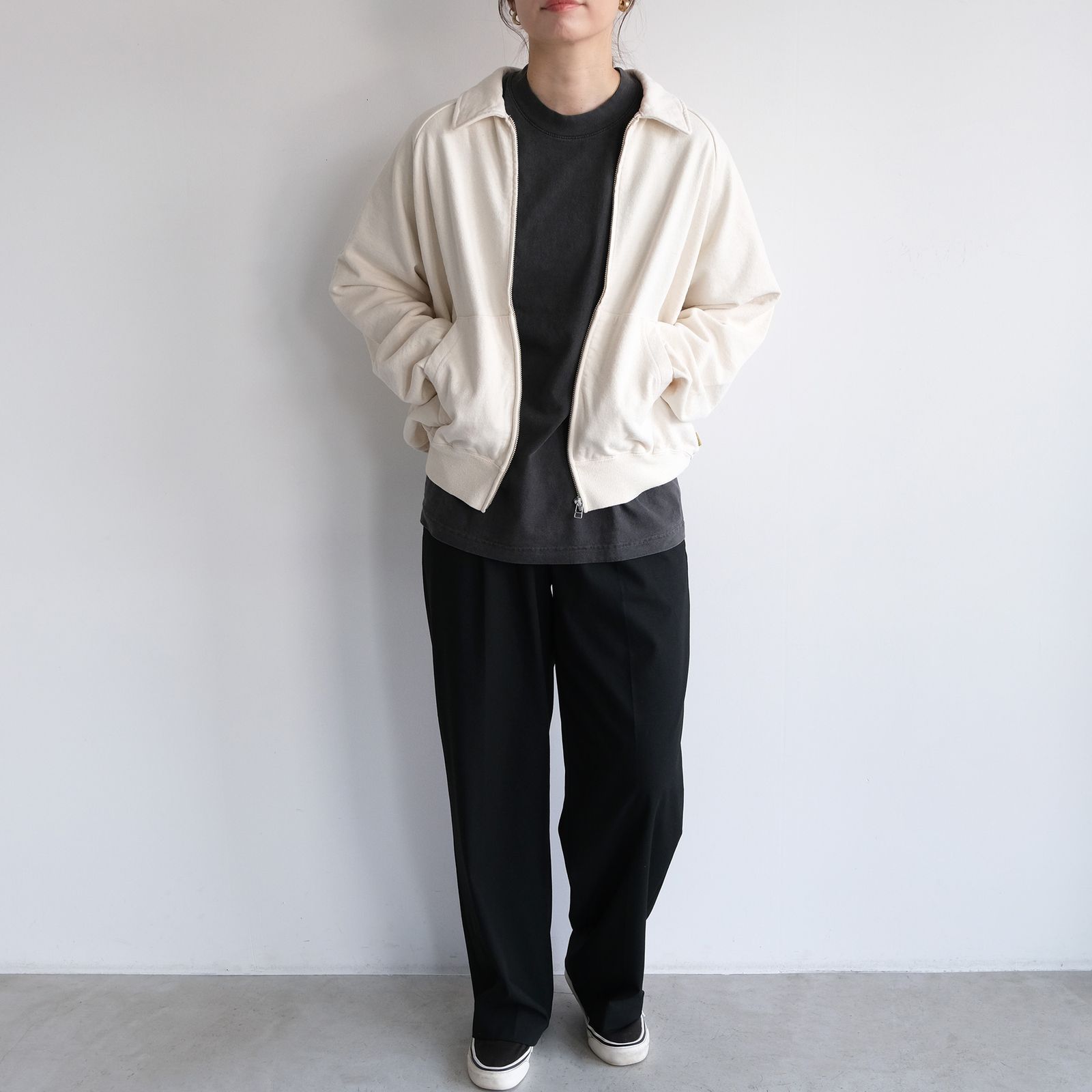 Phatee Hemp Zip Up Sweat -スウェット-（White / ホワイト）