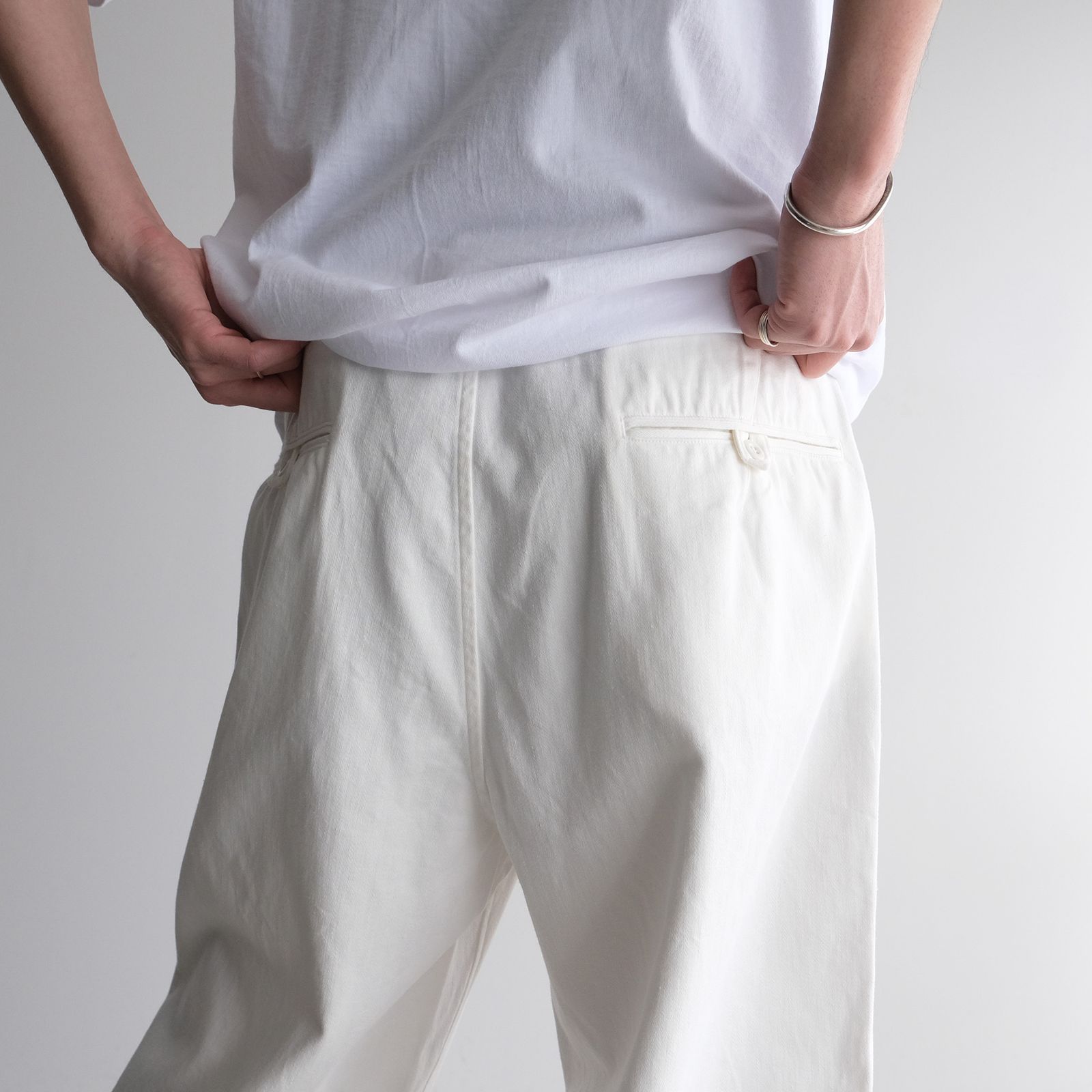 Satin Military Pants -パンツ-（Off White / オフホワイト）