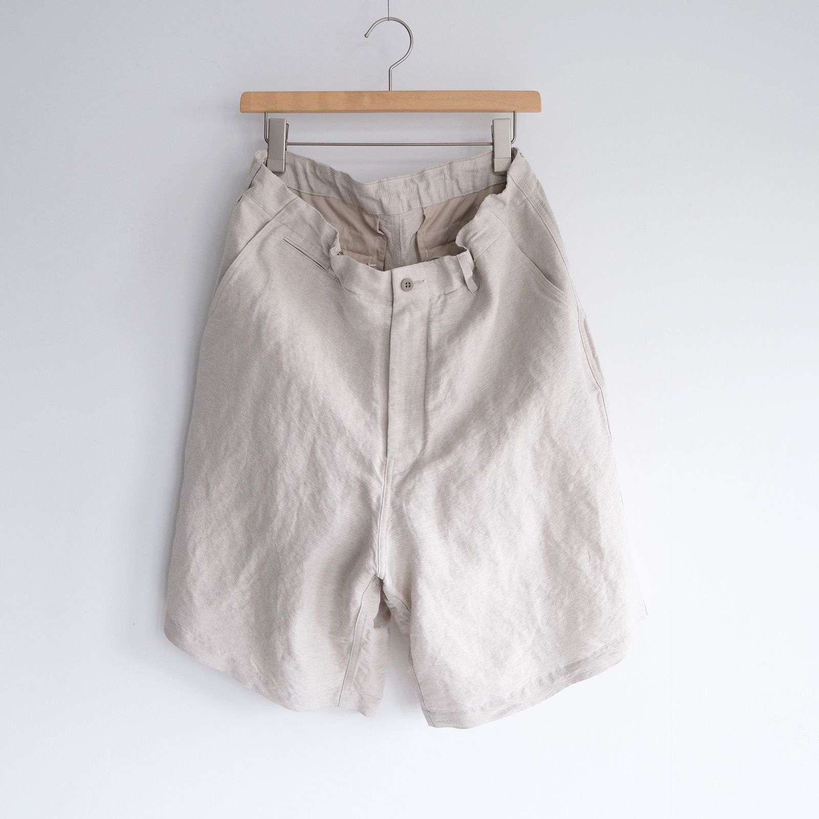 Linen Cupro Hopsack Military Shorts -ショーツ-（Ivory / アイボリー）GM261-40378