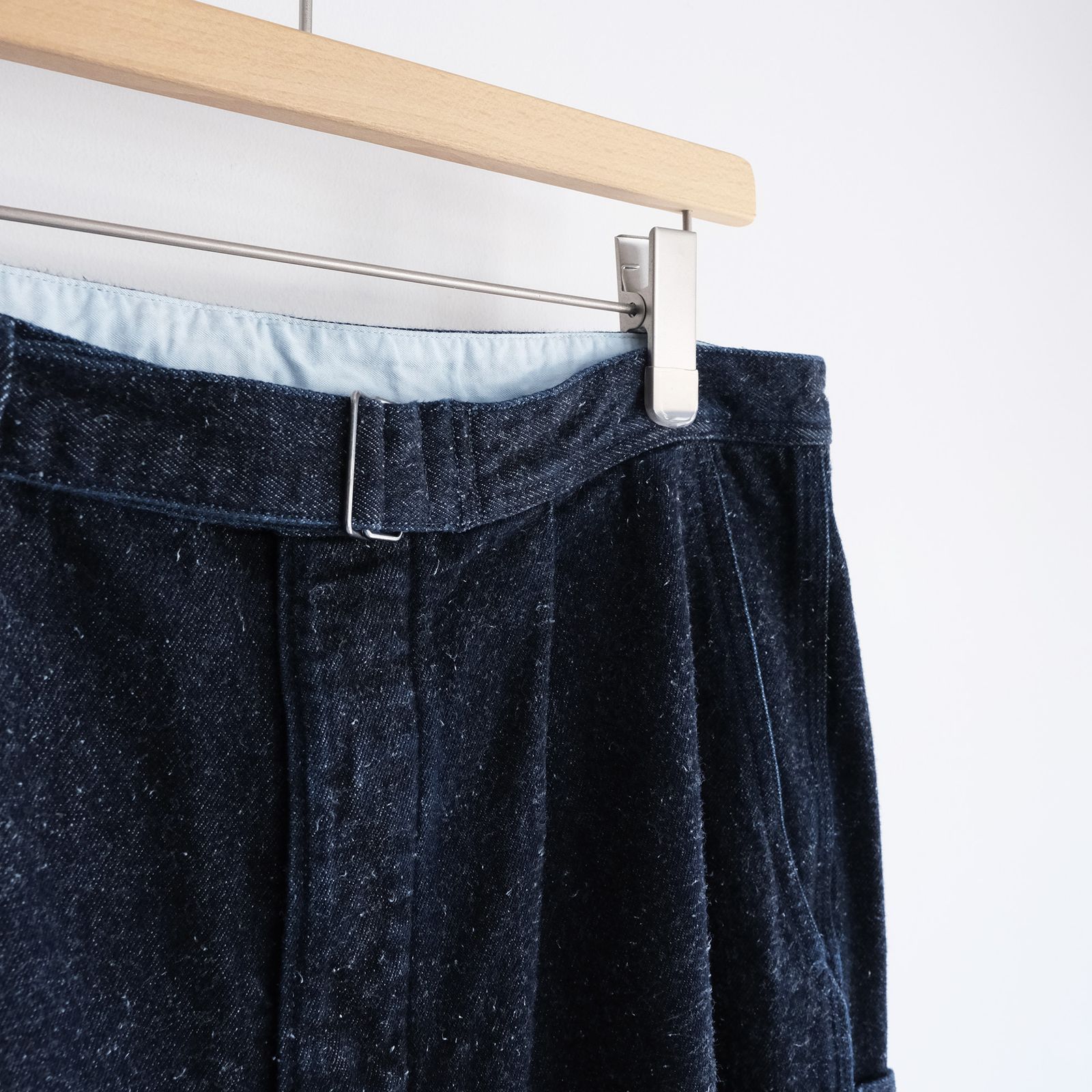 Silk Denim Belted Pants -デニム-（Indigo / インディゴ）