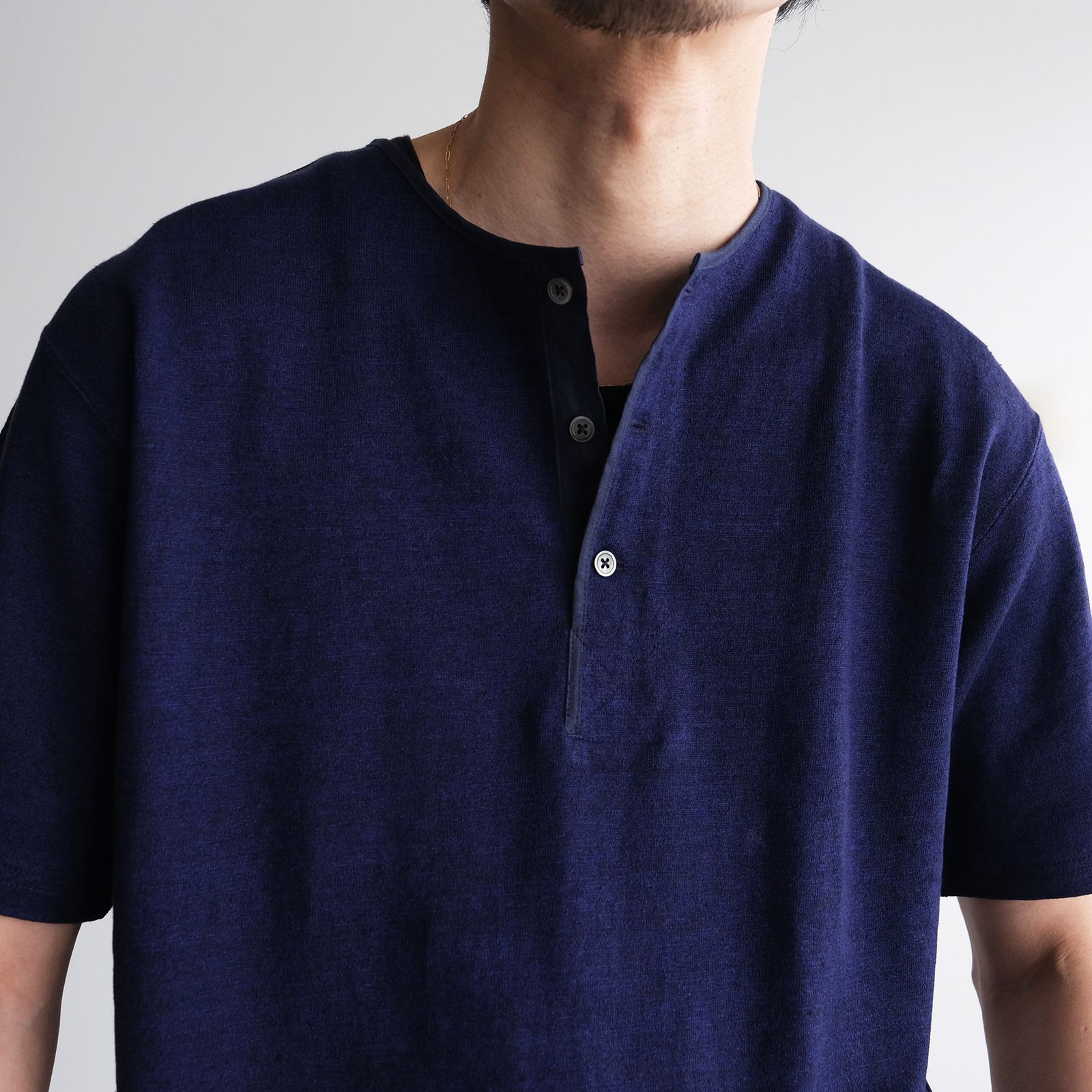 Linen 10oz Henry Neck Pullover -Tシャツ-（Royal Blue / ロイヤルブルー）