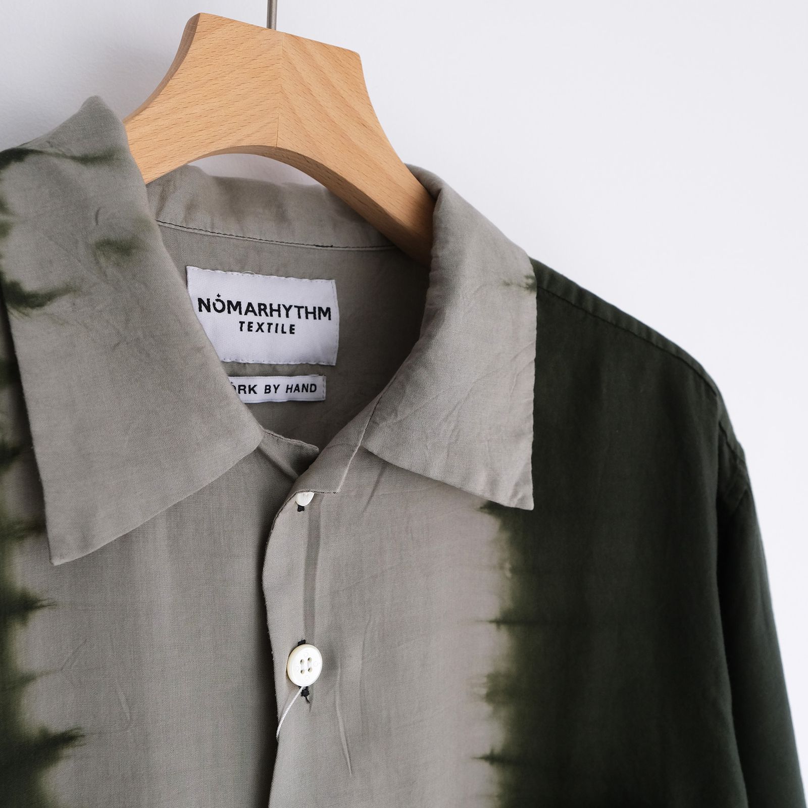 Hand Dye Open Collar SS Shirt -シャツ-（Forest Green / フォレスト グリーン）
