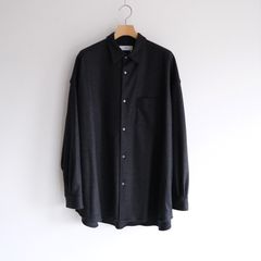 Wool Smooth Flannel Oversized Regular Collar Shirt -シャツ-（Gray / グレー）