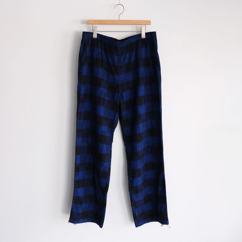 Ikat Check Easy Pants -パンツ-（Navy×Black / ネイビー×ブラック）