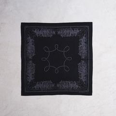 40's Vintage Bandana：Rayon Knit -バンダナ-（Black×Black / ブラック×ブラック）
