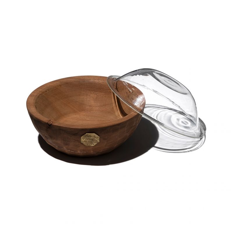 Vintage Wooden Bowl With Glass -ボール-