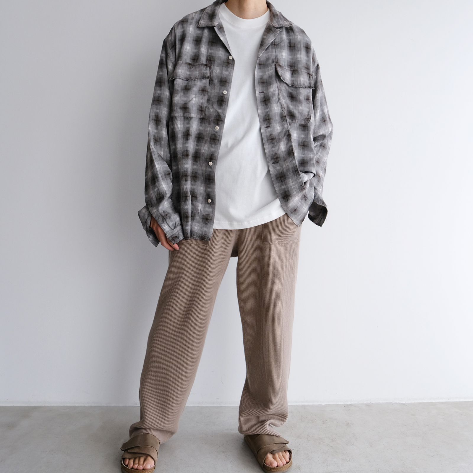 Waffle Jogger Pants -パンツ-（Gray Beige / グレーベージュ）
