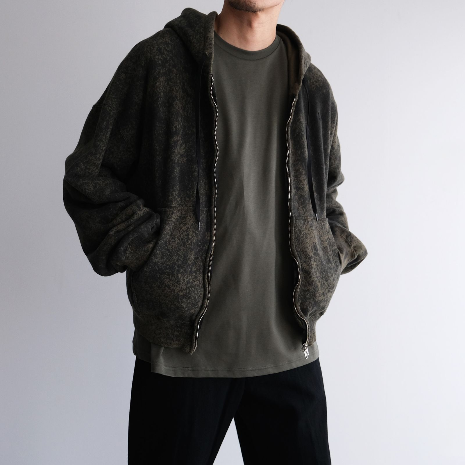 Brushed Mockrody Crew Neck L/S Tee -Tシャツ-（Green / グリーン）