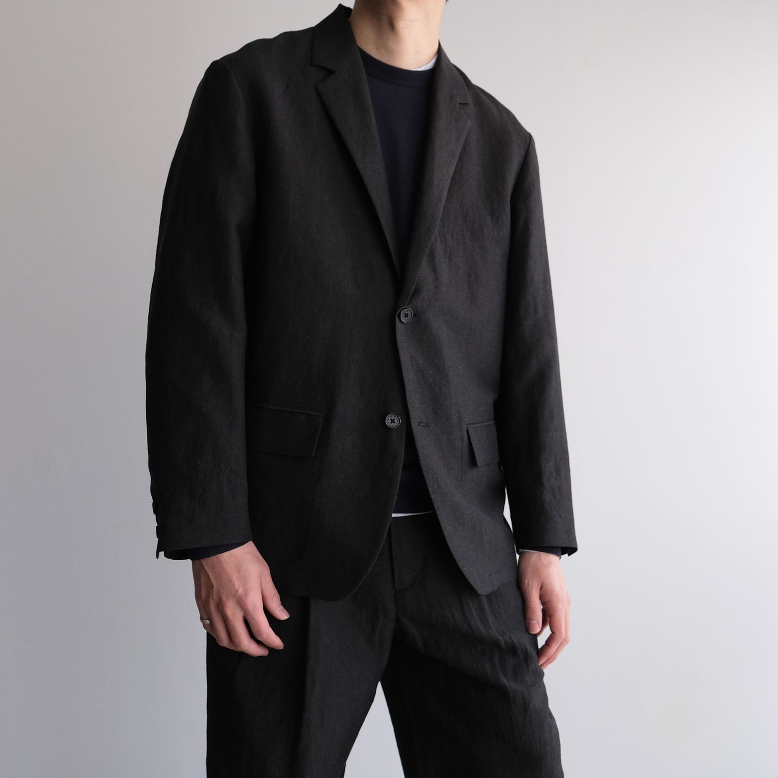 Wool Linen 2B Jacket -ジャケット-（Charcoal / チャコール）