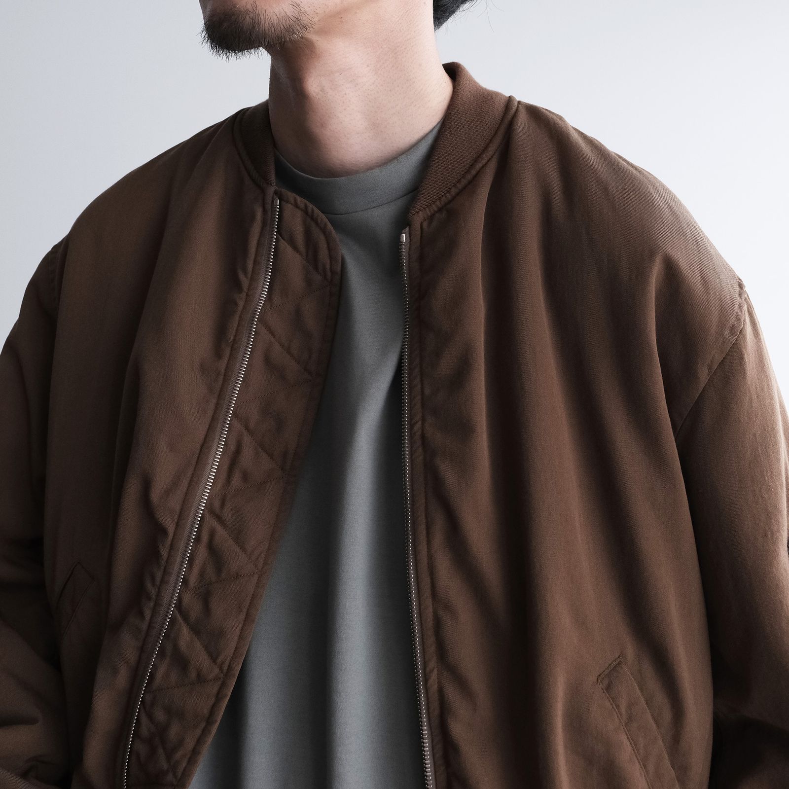 Fulled Wool Twill Flight Jacket -ジャケット-（Brown / ブラウン）GU263-30411