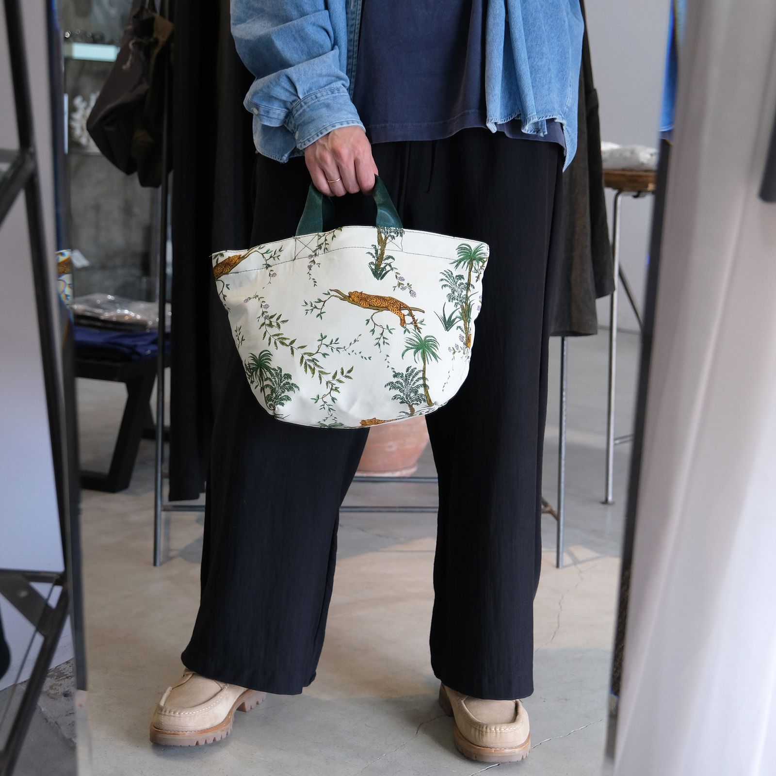 Vintage Tent Fabric W Printed Pattern Bag -バッグ-（jungle /ジャングル）