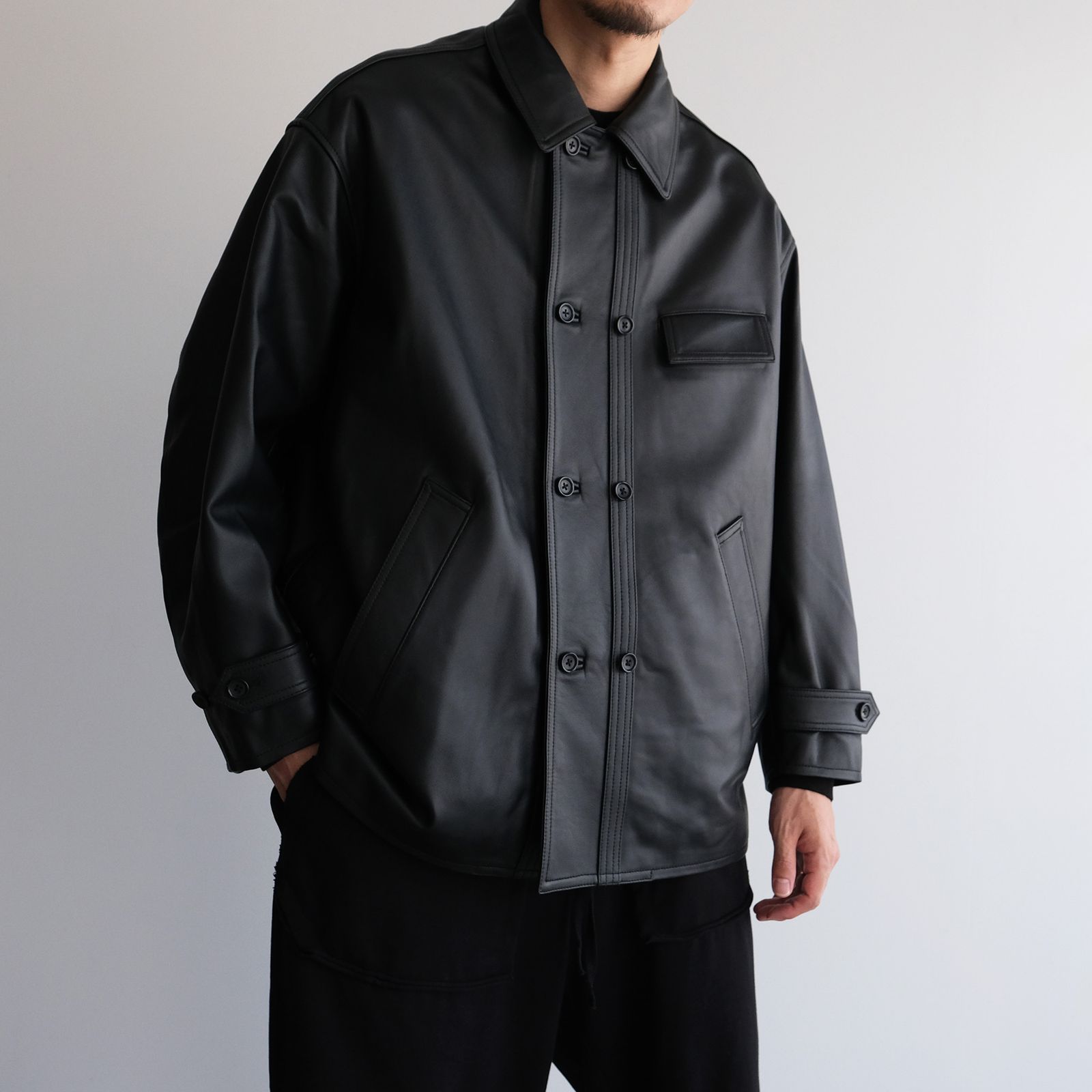 Sheep Leather Corbusier Jacket -ジャケット-（Black / ブラック）