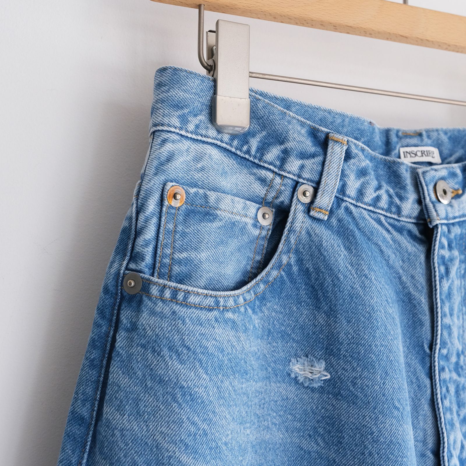 Dot Hole Denim Pants -デニム-（Blue Used / ブルー ユーズド）