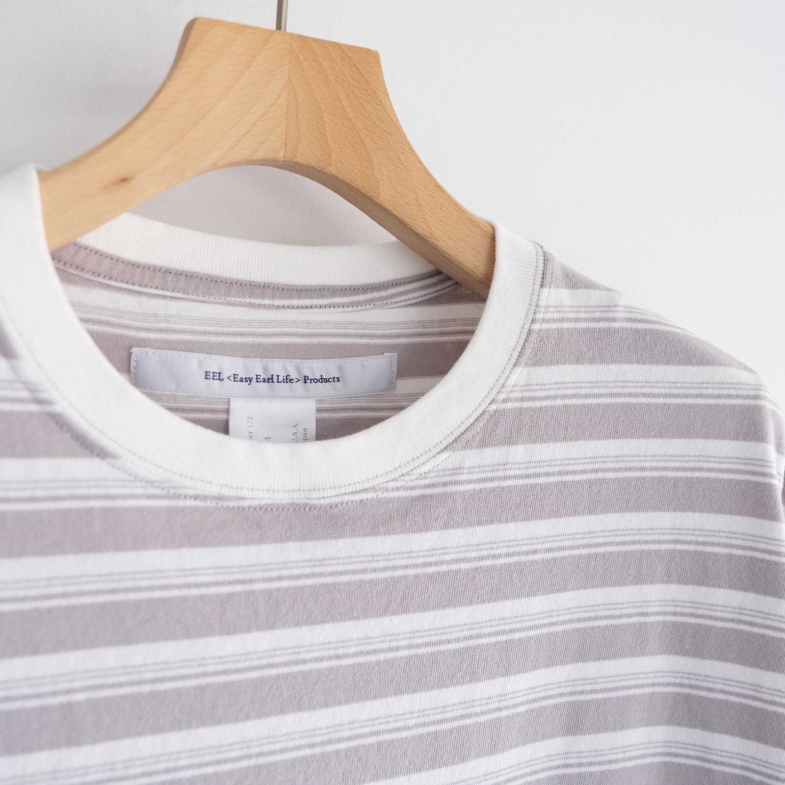 EEL Products - Yururi Tee 1/2 Border -Tシャツ-（L.Gray