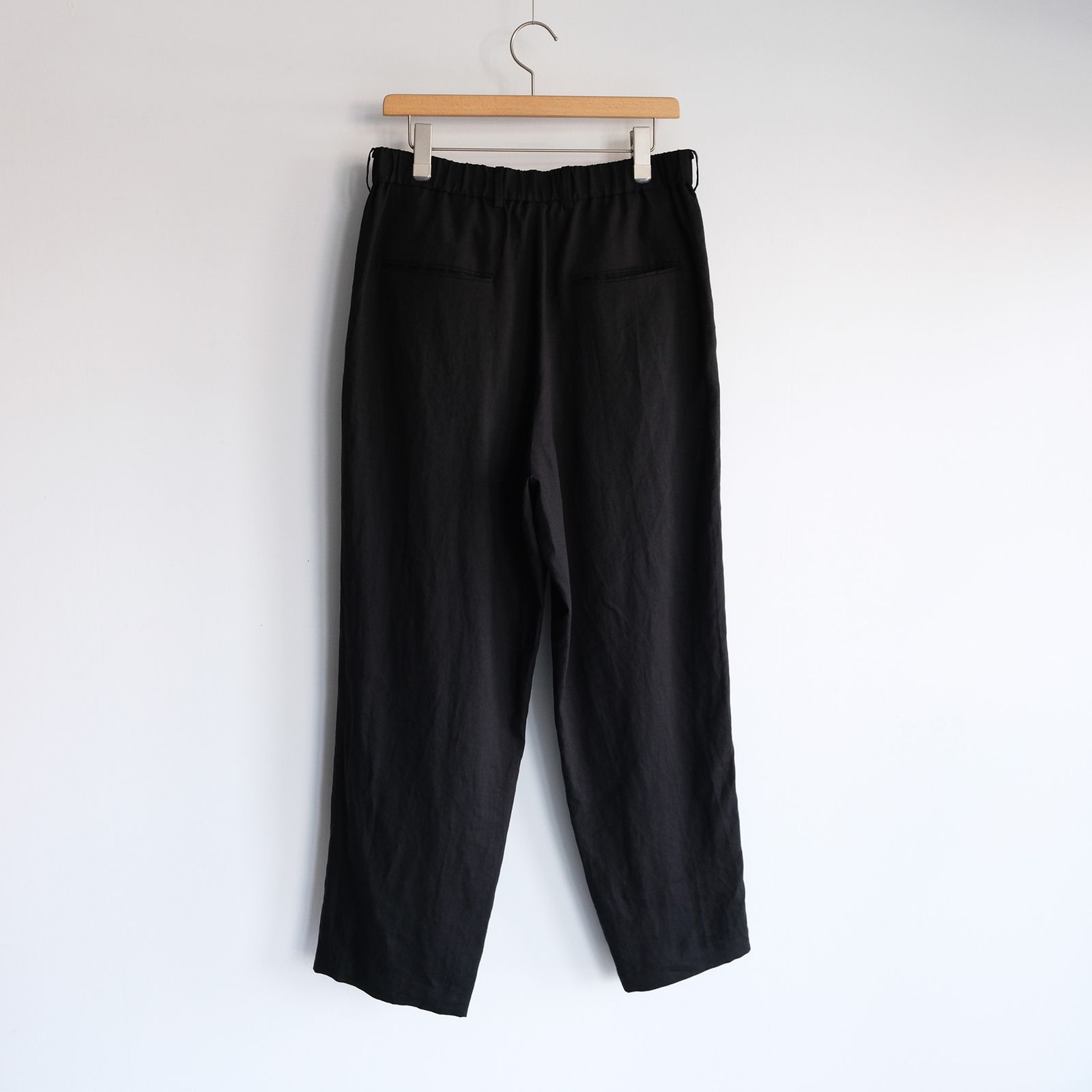 Silk Linen Mixing Loose Fit Pants -スラックス-（Black / ブラック）
