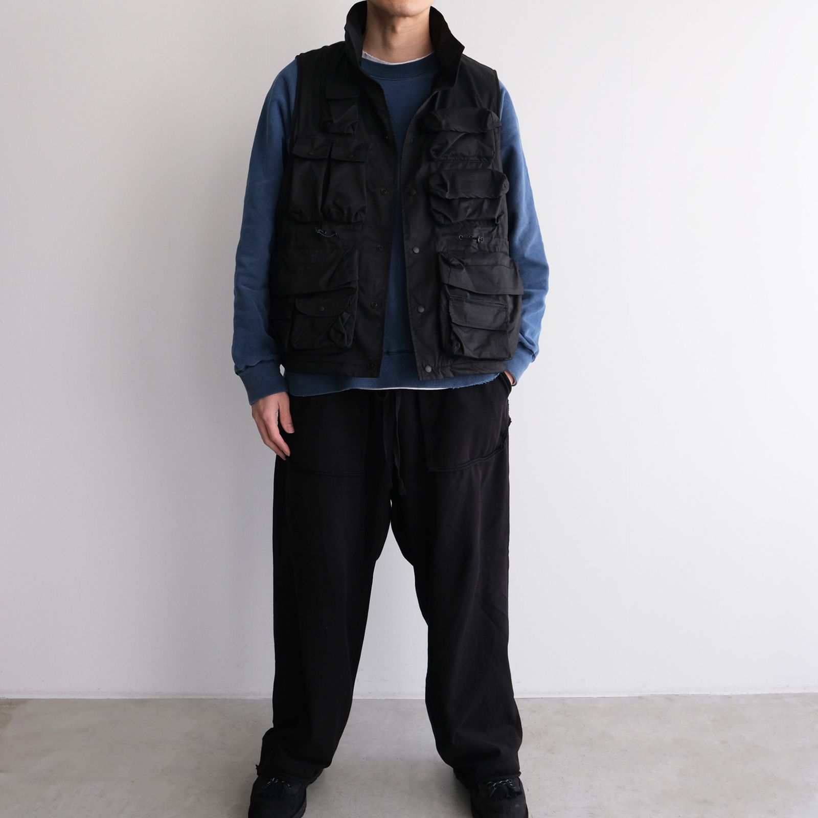 Solotex Pigment Dye Feature Vest -ベスト-（Black / ブラック）