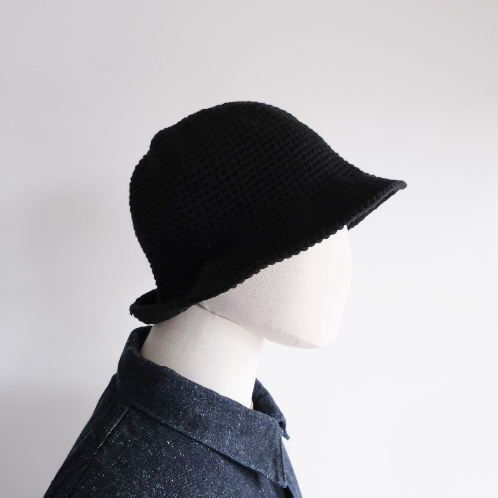 Hand Made Knit Wool Balloon Hat -ハット-（Black / ブラック）