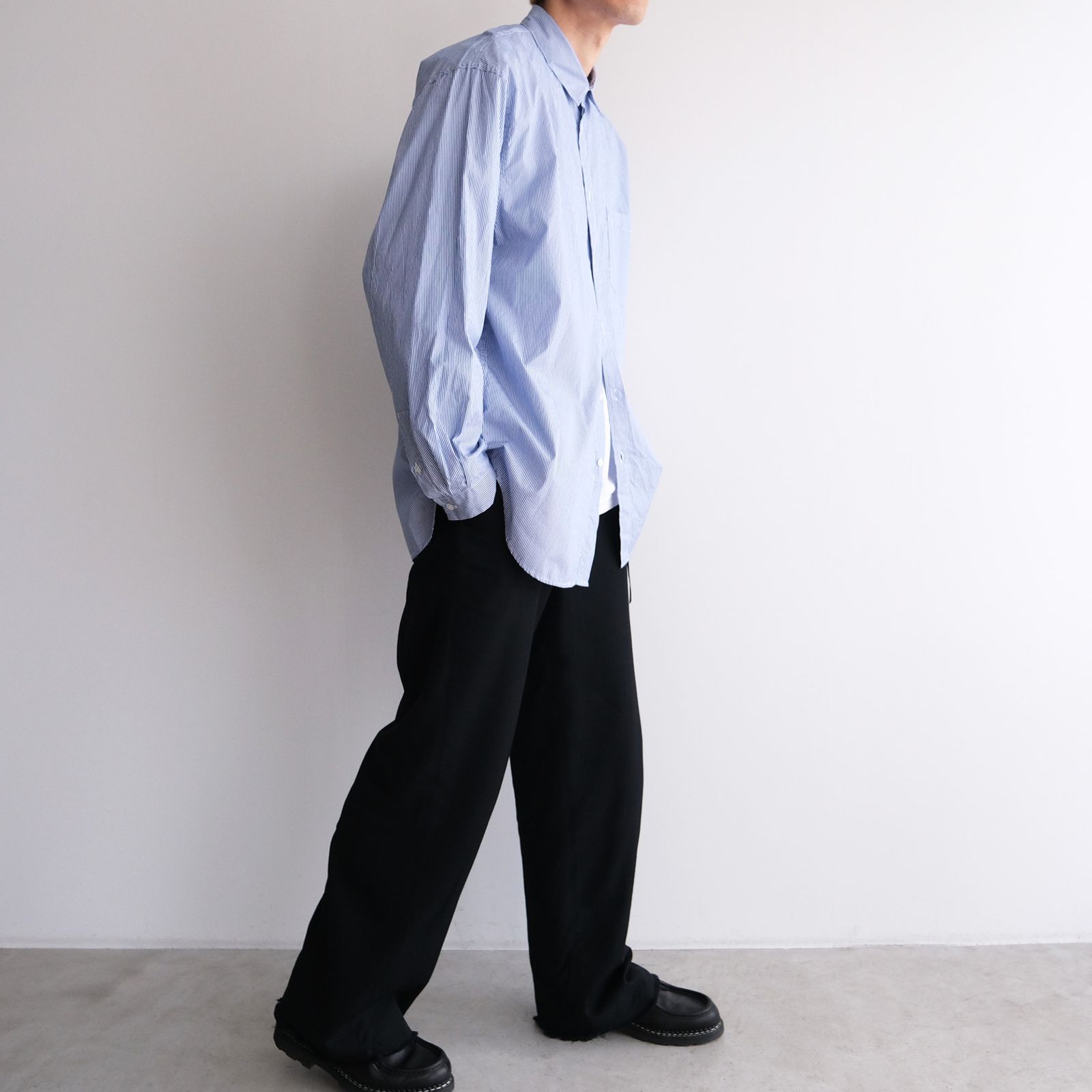 Gize Broad Washed Shirt -シャツ-（Navy Stripe / ネイビーストライプ）