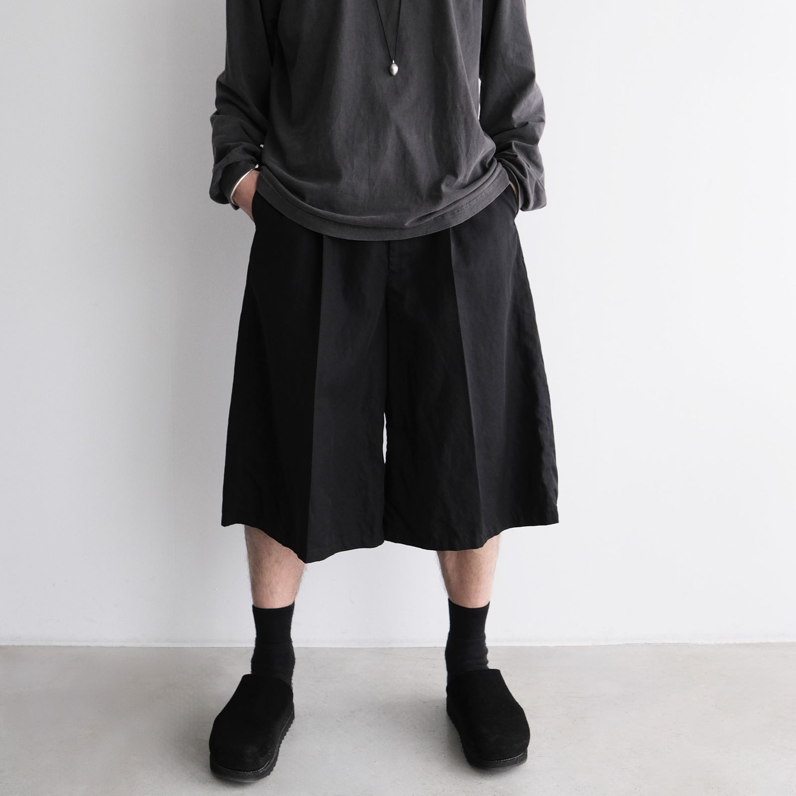 Cotton Washer Half Pants -ショーツ-（Black / ブラック）