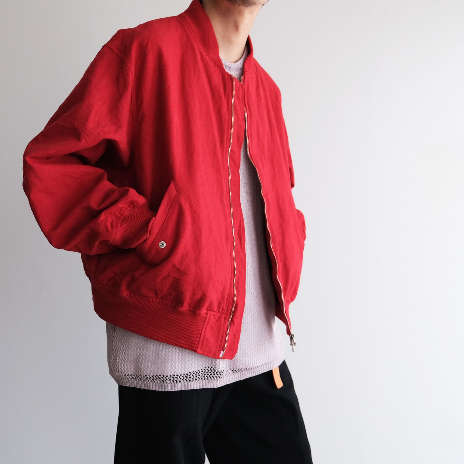 Cotton Canvas MA-1 Blouson -ブルゾン-（Red / レッド）
