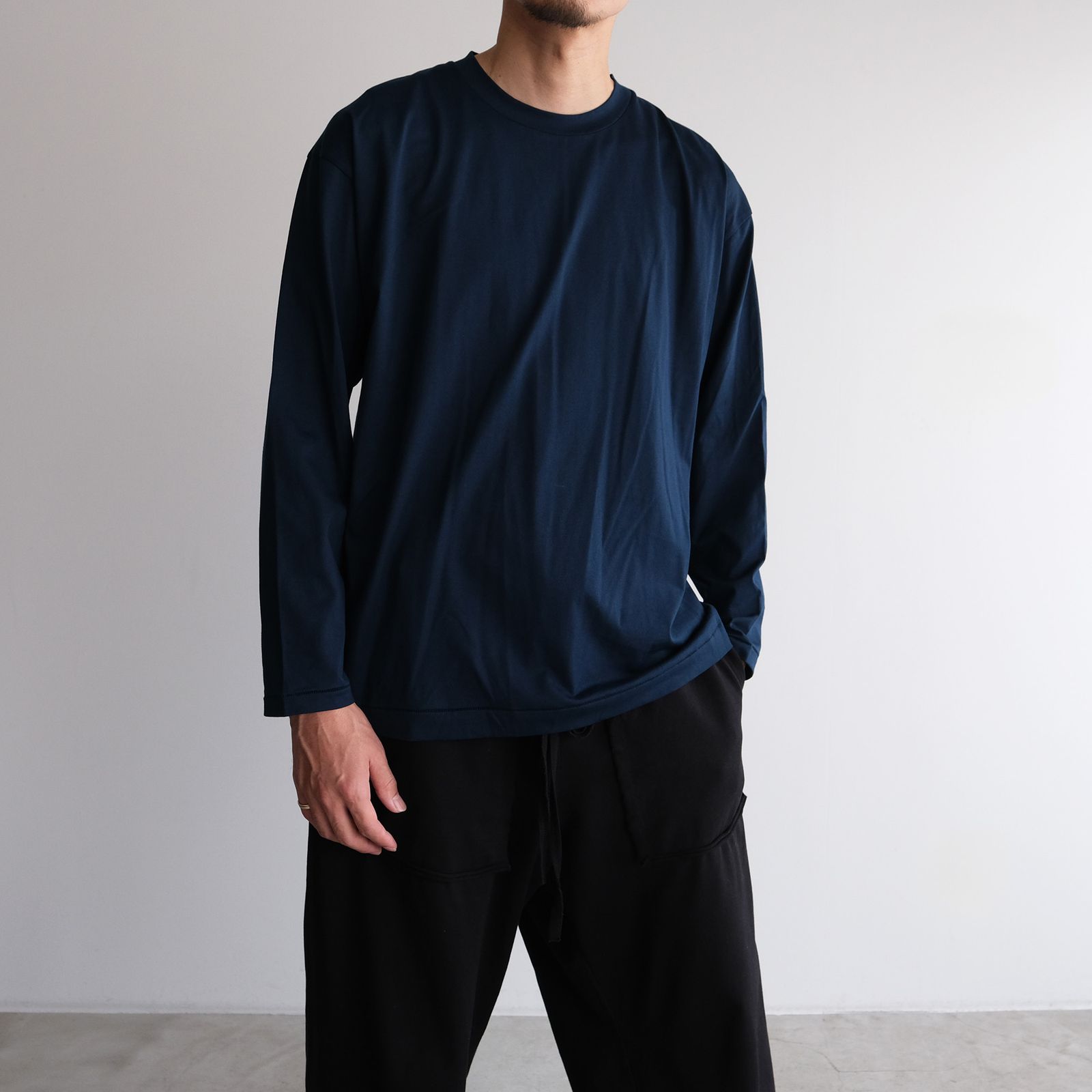 Suvin 60/2 Over Sized Long T-Shirt -Tシャツ-（Blue / ブルー）