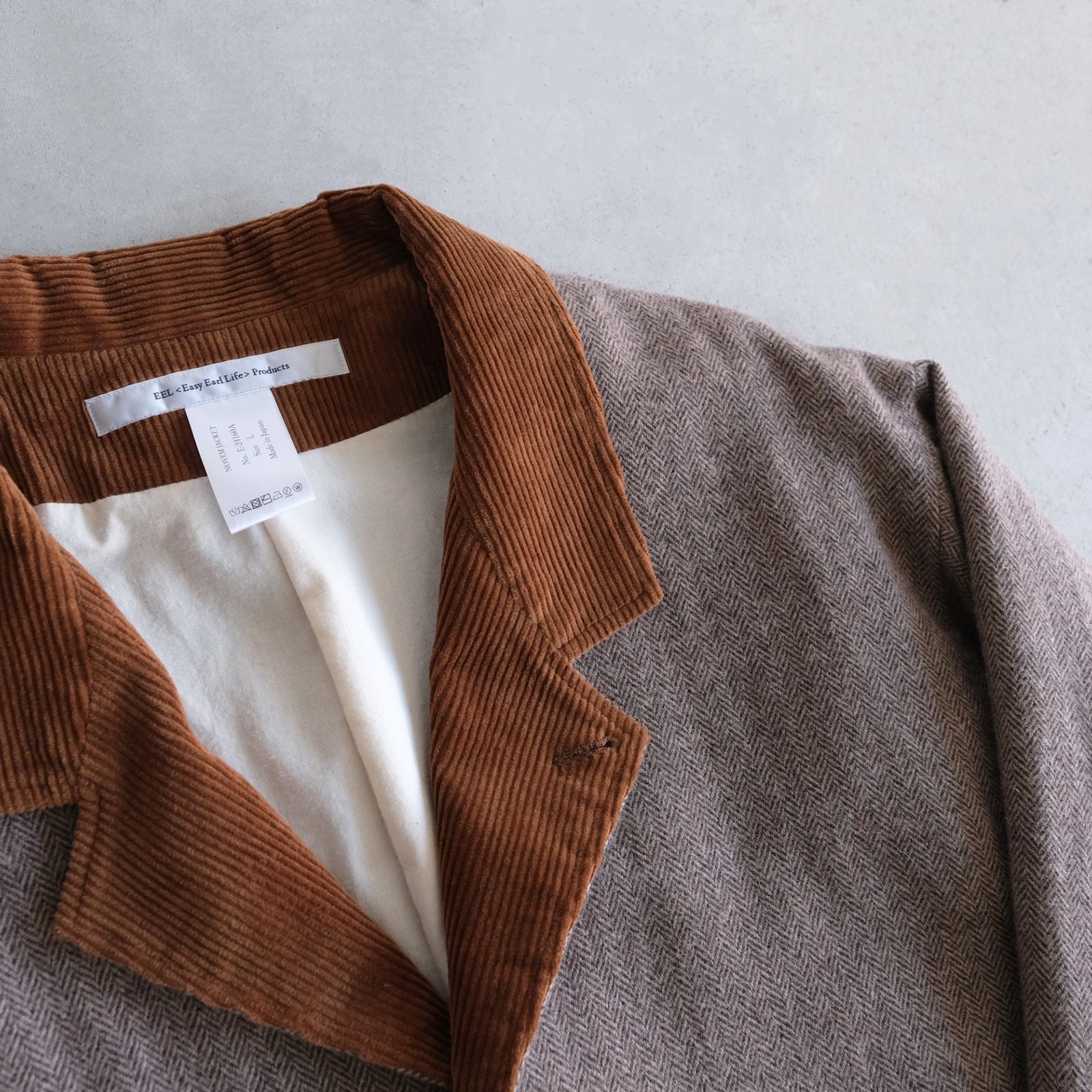 Novem Jacket -ジャケット-（Brown Herringbone / ブラウン ヘリンボーン）