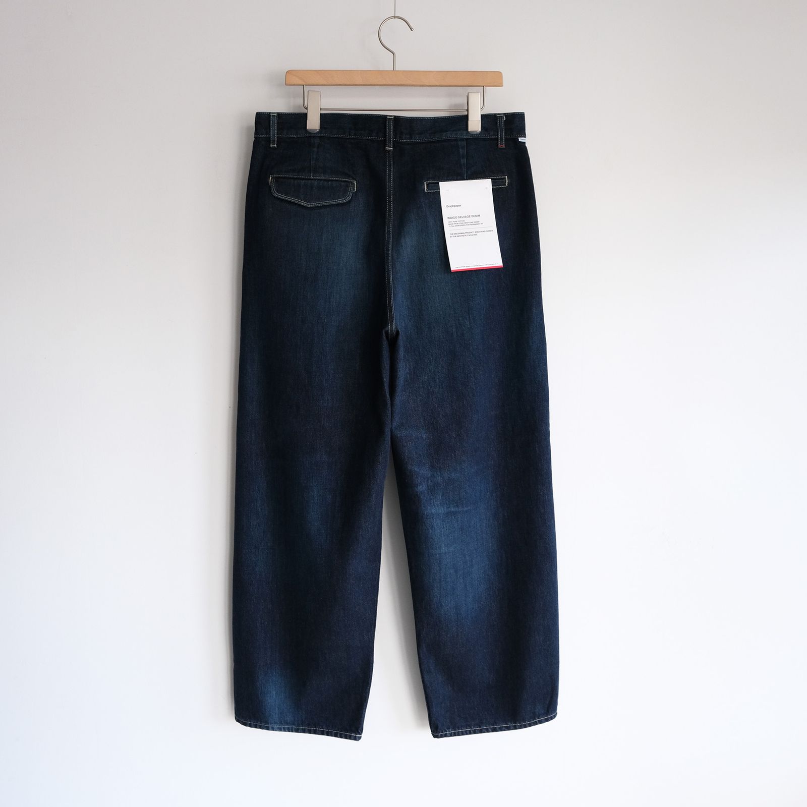 Selvage Denim Two Tuck Pants -デニムパンツ-（Indigo Dark Fade / インディゴダークフェード）GU261-40061DB