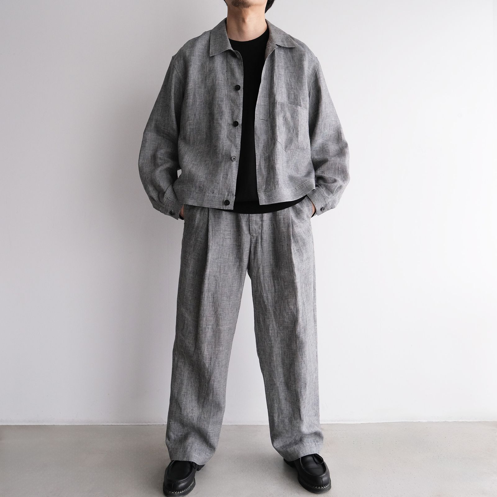 Linen-1 Tuck Pantst -パンツ-（G.Plaid / グレンチェック）