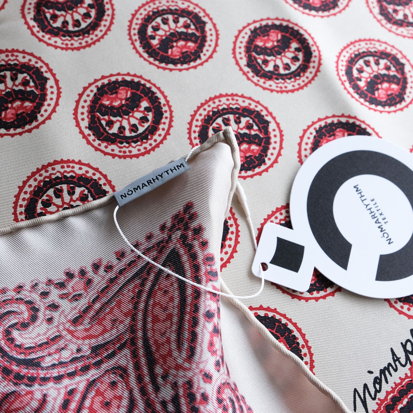 Paisley Silk Bandana Scarf -スカーフ-（Beige / ベージュ）