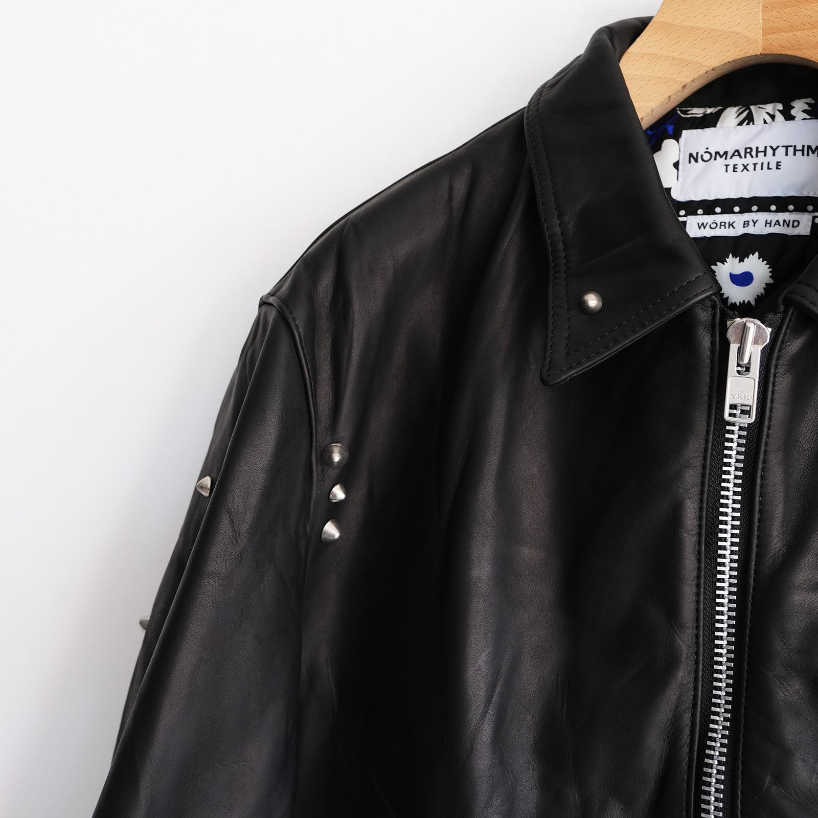 Hand Dyed Studded Riders Jacket -ライダースジャケット-（Black / ブラック）