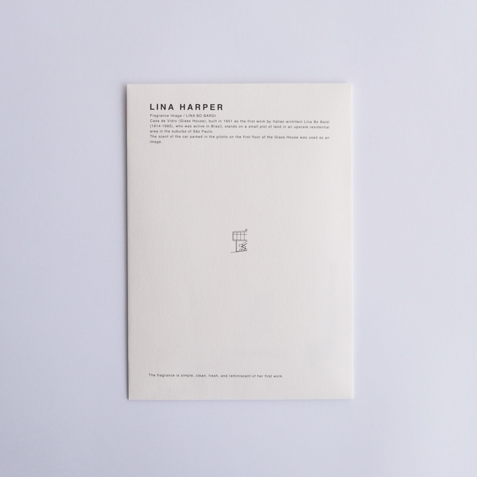 Lina Harper -ぺーパーフレッシュナー-（Lina Bo Bardi / リナ ボ バルディ）