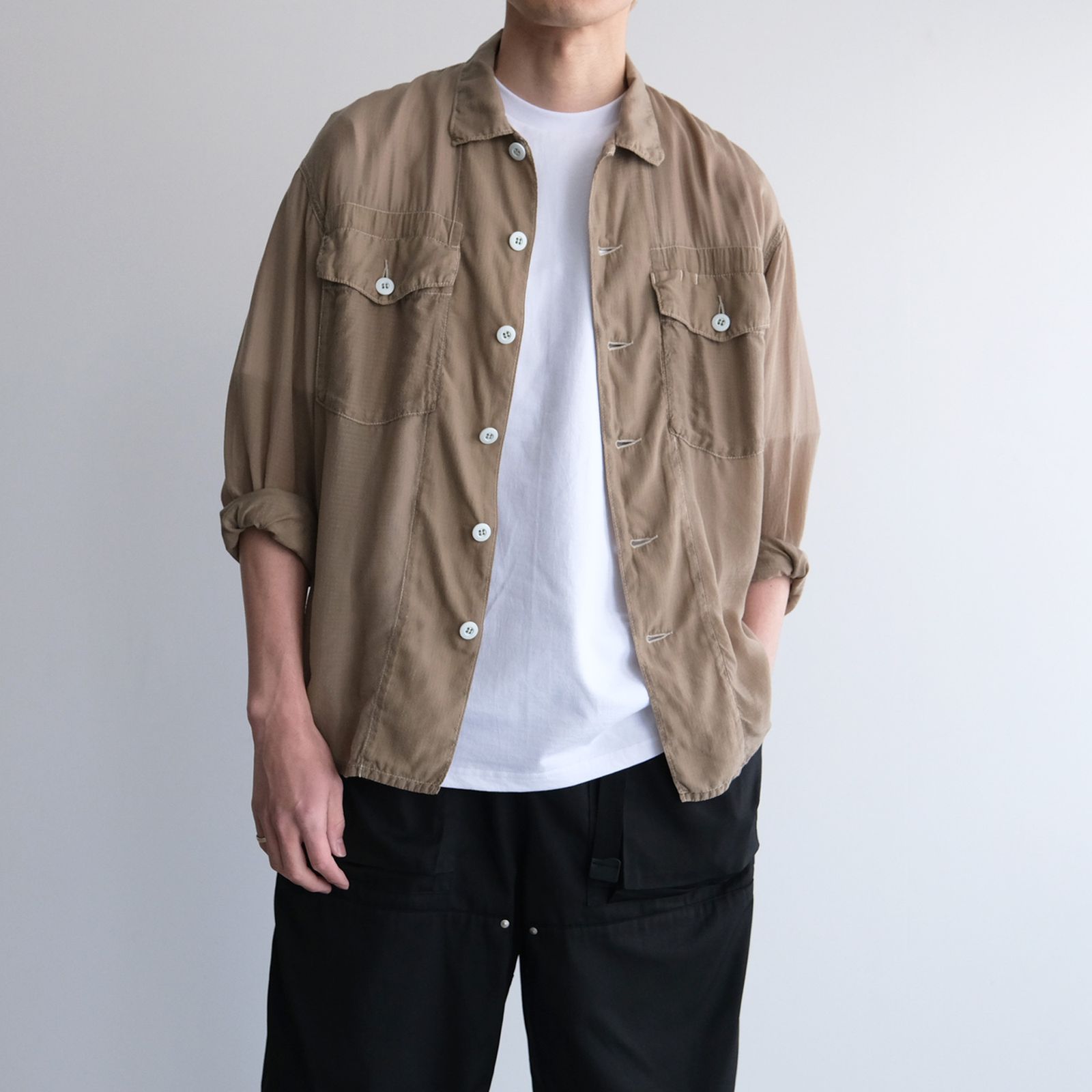 Utility Shirt Jacket - シャツ -（Khaki / カーキ）