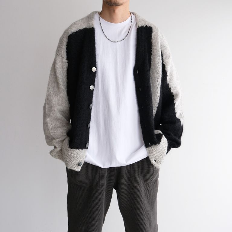 NOMA t.d. - Hand Knitted Mohair Cardigan -カーディガン-（Black 